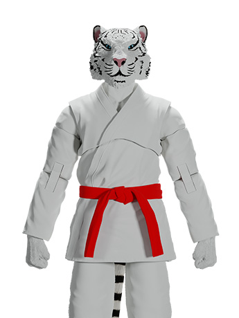 Zoo Jitsu Fighters Taj the White Tiger (White Gi) Action Figure Gallery Image 2