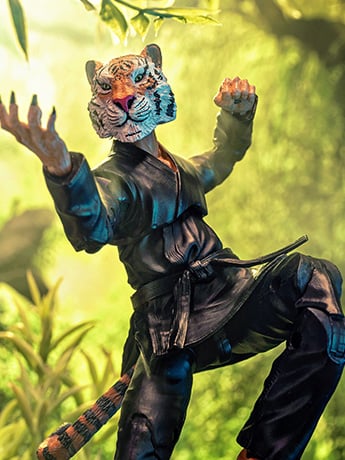 Zoo Jitsu Fighters Tiago the Tiger (Black Gi) Action Figure