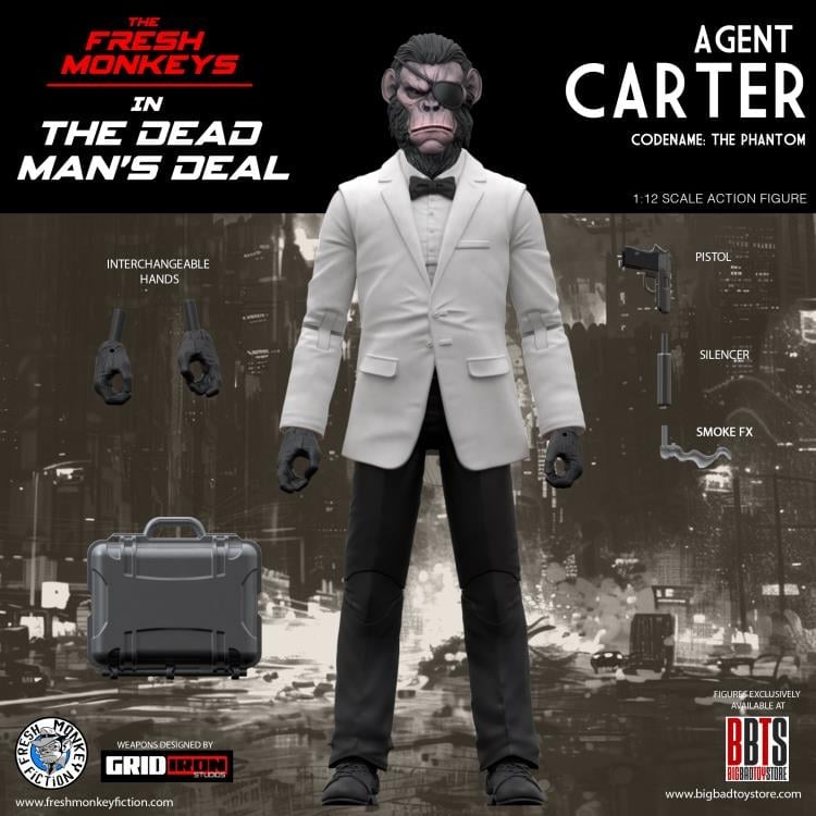 The Fresh Monkeys in the Dead Man's Deal Agent Carter (Codename: The Phantom) 1/12 Scale BBTS 25th Anniversary Exclusive Action Figure Gallery Image 11