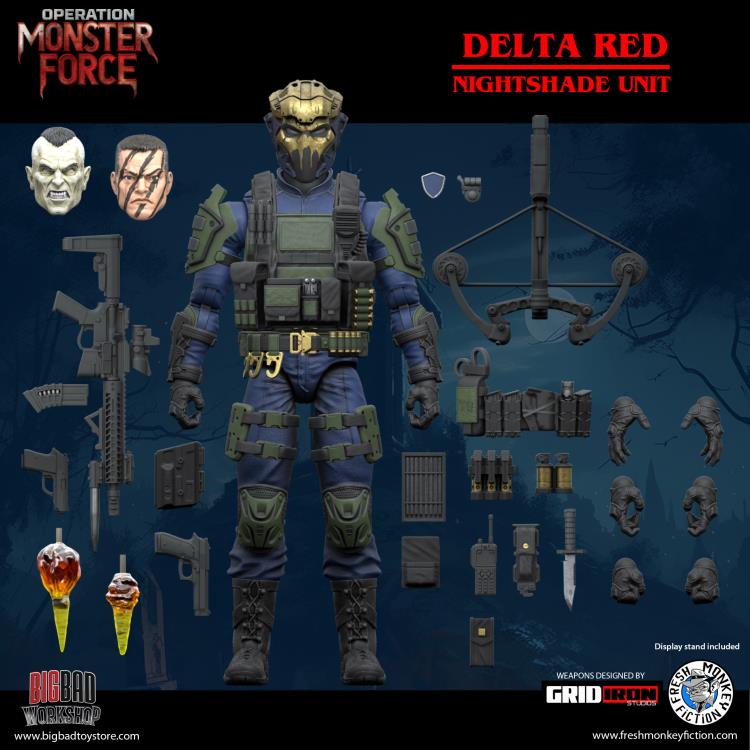 Operation: Monster Force Season 02 Delta Red Nightshade Unit 1/12 Scale BBTS 25th Anniversary Exclusive Action Figure Gallery Image 11