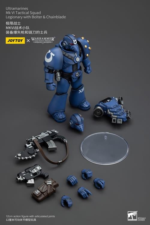 Warhammer: The Horus Heresy Ultramarines MKVI Tactical Squad Legionary with Bolter and Chainblade 1/18 Scale Action Figure Gallery Image 10