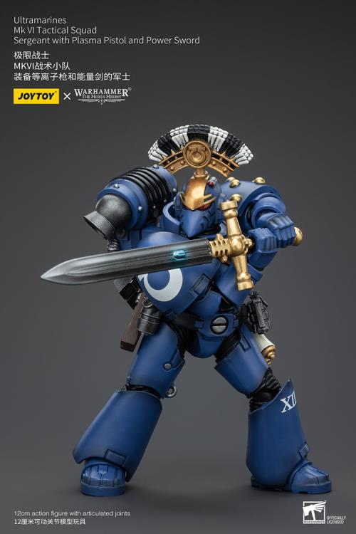 Warhammer: The Horus Heresy Ultramarines MKVI Tactical Squad Sergeant with Plasma Pistol and Power Sword 1/18 Scale Action Figure Gallery Image 7