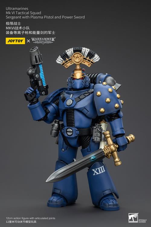 Warhammer: The Horus Heresy Ultramarines MKVI Tactical Squad Sergeant with Plasma Pistol and Power Sword 1/18 Scale Action Figure Gallery Image 3