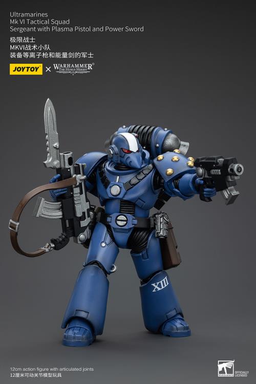 Warhammer: The Horus Heresy Ultramarines MKVI Tactical Squad Sergeant with Plasma Pistol and Power Sword 1/18 Scale Action Figure Gallery Image 9