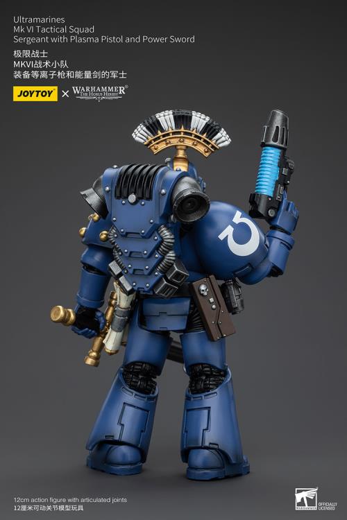 Warhammer: The Horus Heresy Ultramarines MKVI Tactical Squad Sergeant with Plasma Pistol and Power Sword 1/18 Scale Action Figure Gallery Image 4