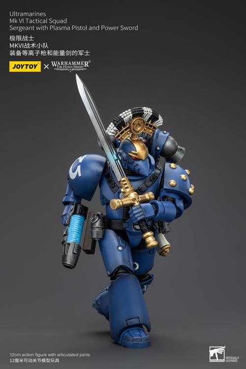 Warhammer: The Horus Heresy Ultramarines MKVI Tactical Squad Sergeant with Plasma Pistol and Power Sword 1/18 Scale Action Figure Gallery Image 5