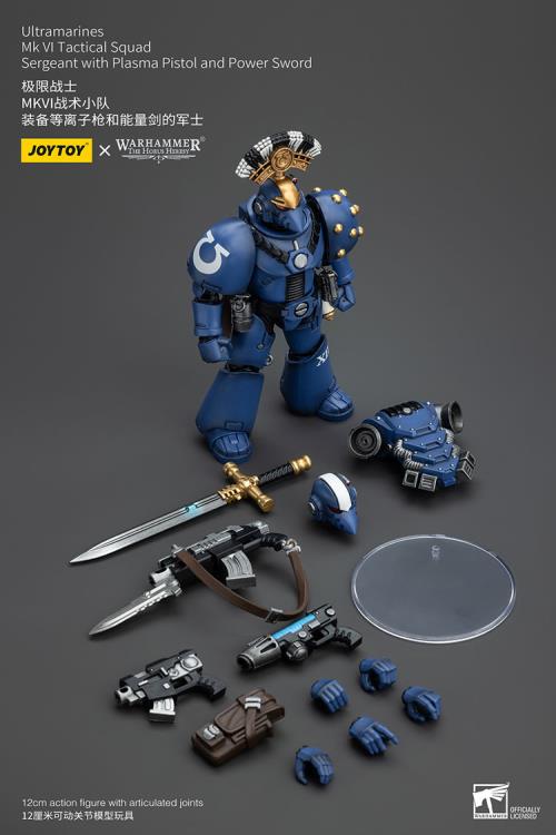 Warhammer: The Horus Heresy Ultramarines MKVI Tactical Squad Sergeant with Plasma Pistol and Power Sword 1/18 Scale Action Figure Gallery Image 10
