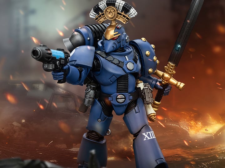 Warhammer: The Horus Heresy Ultramarines MKVI Tactical Squad Sergeant with Plasma Pistol and Power Sword 1/18 Scale Action Figure Gallery Image 1