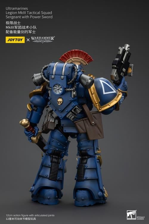 Warhammer: The Horus Heresy Ultramarines Legion MKIII Tactical Squad Sergeant with Power Sword 1/18 Scale Action Figure Gallery Image 4