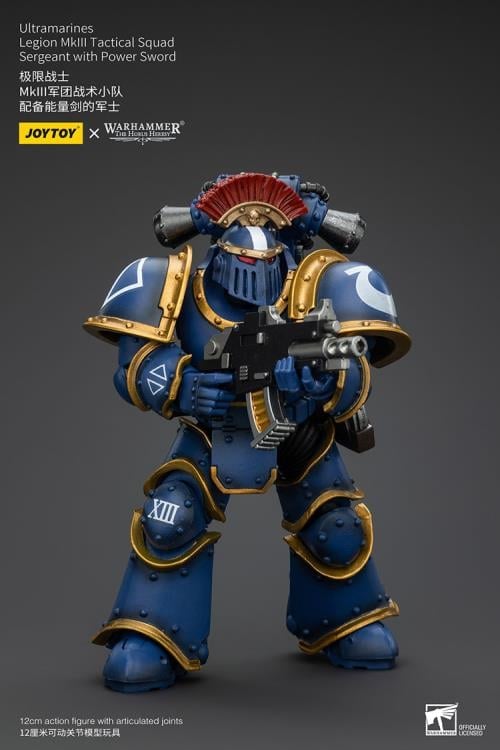 Warhammer: The Horus Heresy Ultramarines Legion MKIII Tactical Squad Sergeant with Power Sword 1/18 Scale Action Figure Gallery Image 8