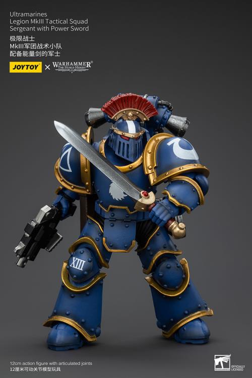 Warhammer: The Horus Heresy Ultramarines Legion MKIII Tactical Squad Sergeant with Power Sword 1/18 Scale Action Figure Gallery Image 7