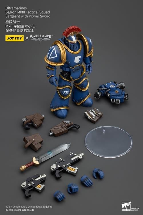 Warhammer: The Horus Heresy Ultramarines Legion MKIII Tactical Squad Sergeant with Power Sword 1/18 Scale Action Figure Gallery Image 9