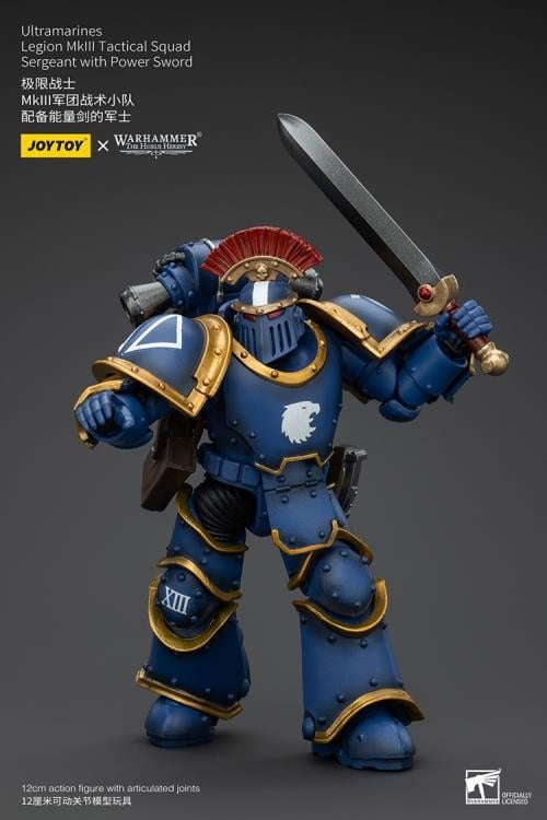 Warhammer: The Horus Heresy Ultramarines Legion MKIII Tactical Squad Sergeant with Power Sword 1/18 Scale Action Figure Gallery Image 6
