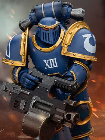 Warhammer: The Horus Heresy Ultramarines MKIII Legionaries Legionary with Heavy Bolter 1/18 Scale Action Figure Gallery Image 2