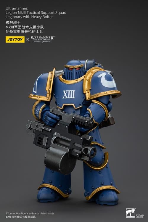 Warhammer: The Horus Heresy Ultramarines MKIII Legionaries Legionary with Heavy Bolter 1/18 Scale Action Figure Gallery Image 3