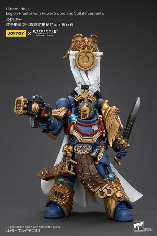 Warhammer: The Horus Heresy Ultramarines Legion Praetor with Power Sword and Volkite Serpenta 1/18 Scale Action Figure Gallery Image 7