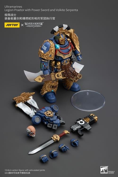 Warhammer: The Horus Heresy Ultramarines Legion Praetor with Power Sword and Volkite Serpenta 1/18 Scale Action Figure Gallery Image 11