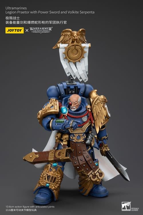 Warhammer: The Horus Heresy Ultramarines Legion Praetor with Power Sword and Volkite Serpenta 1/18 Scale Action Figure Gallery Image 10