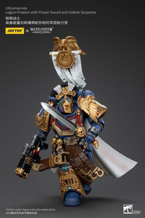 Warhammer: The Horus Heresy Ultramarines Legion Praetor with Power Sword and Volkite Serpenta 1/18 Scale Action Figure Gallery Image 6