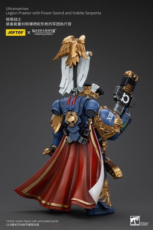 Warhammer: The Horus Heresy Ultramarines Legion Praetor with Power Sword and Volkite Serpenta 1/18 Scale Action Figure Gallery Image 5