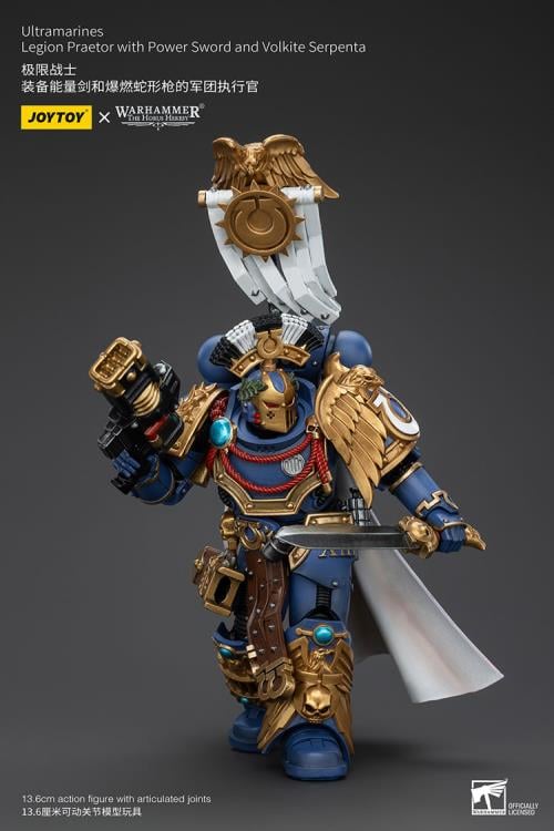 Warhammer: The Horus Heresy Ultramarines Legion Praetor with Power Sword and Volkite Serpenta 1/18 Scale Action Figure Gallery Image 8