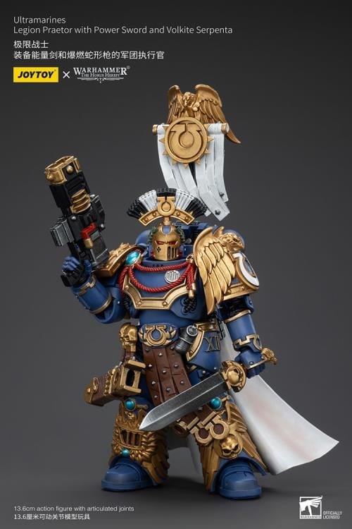 Warhammer: The Horus Heresy Ultramarines Legion Praetor with Power Sword and Volkite Serpenta 1/18 Scale Action Figure Gallery Image 4