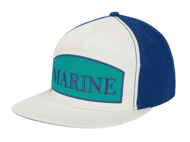 One Piece Marine 7 Panel Flat Bill Snapback Hat