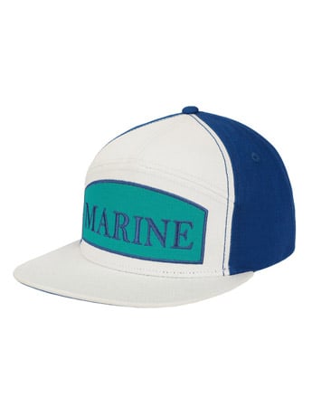 One Piece Marine 7 Panel Flat Bill Snapback Hat display picture 1