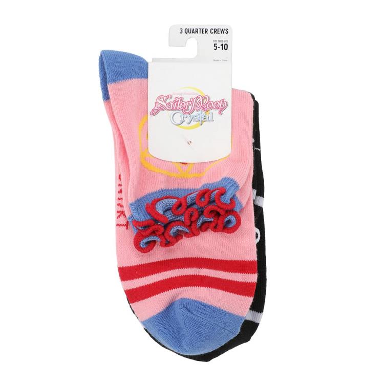 Sailor Moon Junior's Quarter Crew Socks Three-Pack Gallery Image 10
