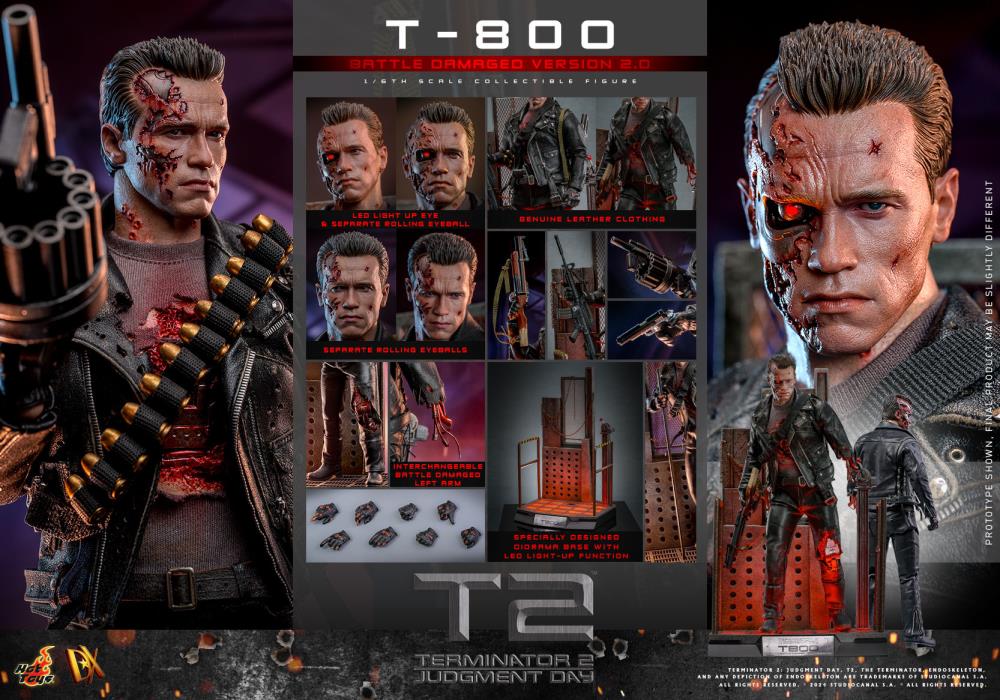 Terminator 2: Judgement Day DX46 T-800 (Battle Damaged Version 2.0) 1/6th Scale Collectible Figure Gallery Image 25