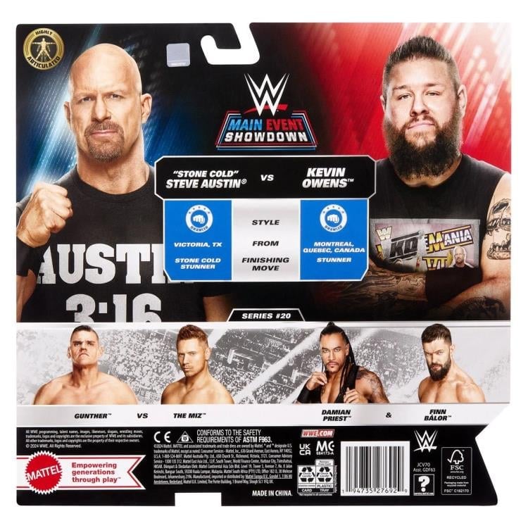 WWE Main Event Showdown Series 20 "Stone Cold" Steve Austin & Kevin Owens Two-Pack Gallery Image 8