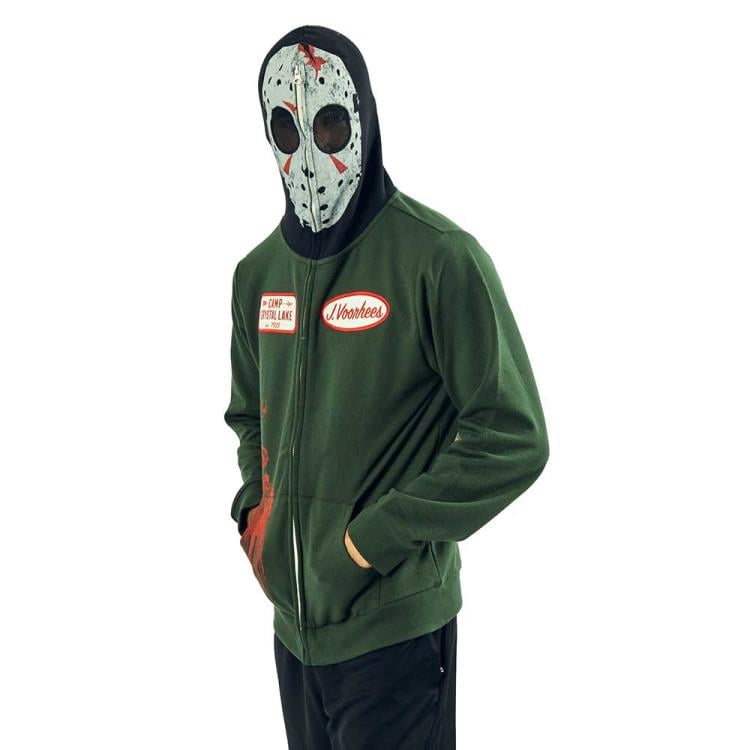 Friday the 13th Jason Voorhees Cosplay Zip-Up Mask Hoodie Gallery Image 3