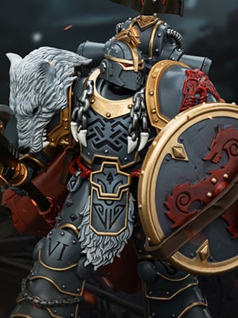 Warhammer: The Horus Heresy Space Wolves Legion Praetor with Power Axe and Combat Shield 1/18 Scale Action Figure Gallery Image 2