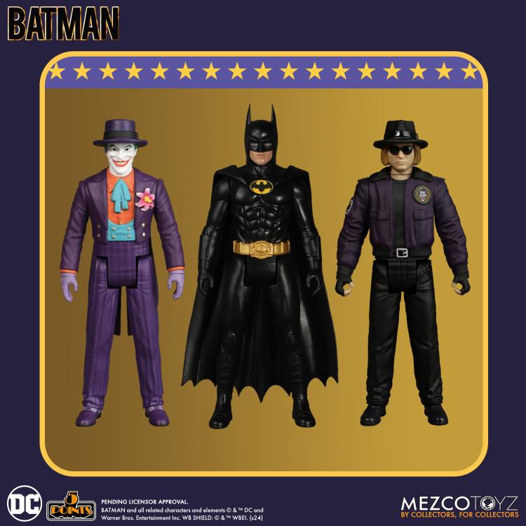 メズコ5ポイント『バットマン1989』フィギュア3種&バットモービル（送料無料） Batman (1989) 5 Points Set of 3 Action Figures