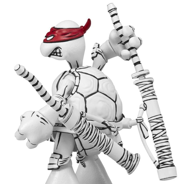 Teenage Mutant Ninja Turtles 40th Anniversary PX Previews Black & White Original Sketch Leonardo Exclusive Figure Gallery Image 4