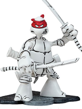 Teenage Mutant Ninja Turtles 40th Anniversary PX Previews Black & White Original Sketch Leonardo Exclusive Figure Gallery Image 2