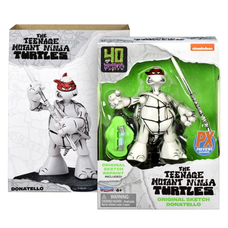 Teenage Mutant Ninja Turtles 40th Anniversary PX Previews Black & White Original Sketch Donatello Exclusive Figure Gallery Image 8