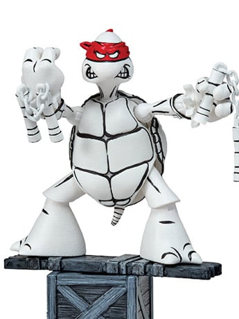 Teenage Mutant Ninja Turtles 40th Anniversary PX Previews Black & White Original Sketch Michelangelo Exclusive Figure Gallery Image 2