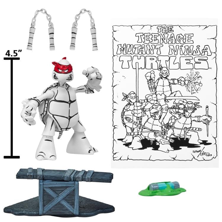 Teenage Mutant Ninja Turtles 40th Anniversary PX Previews Black & White Original Sketch Michelangelo Exclusive Figure Gallery Image 7