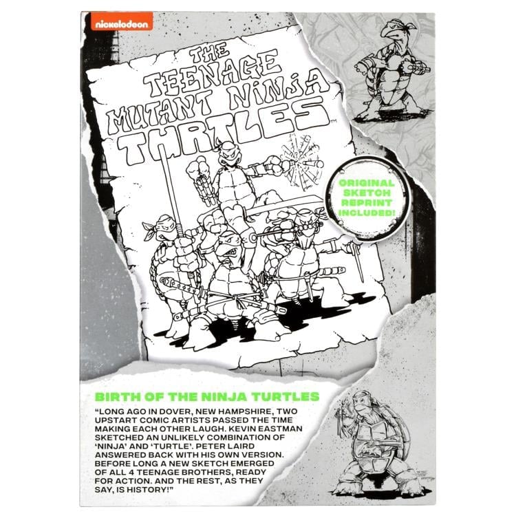 Teenage Mutant Ninja Turtles 40th Anniversary PX Previews Black & White Original Sketch Michelangelo Exclusive Figure Gallery Image 5