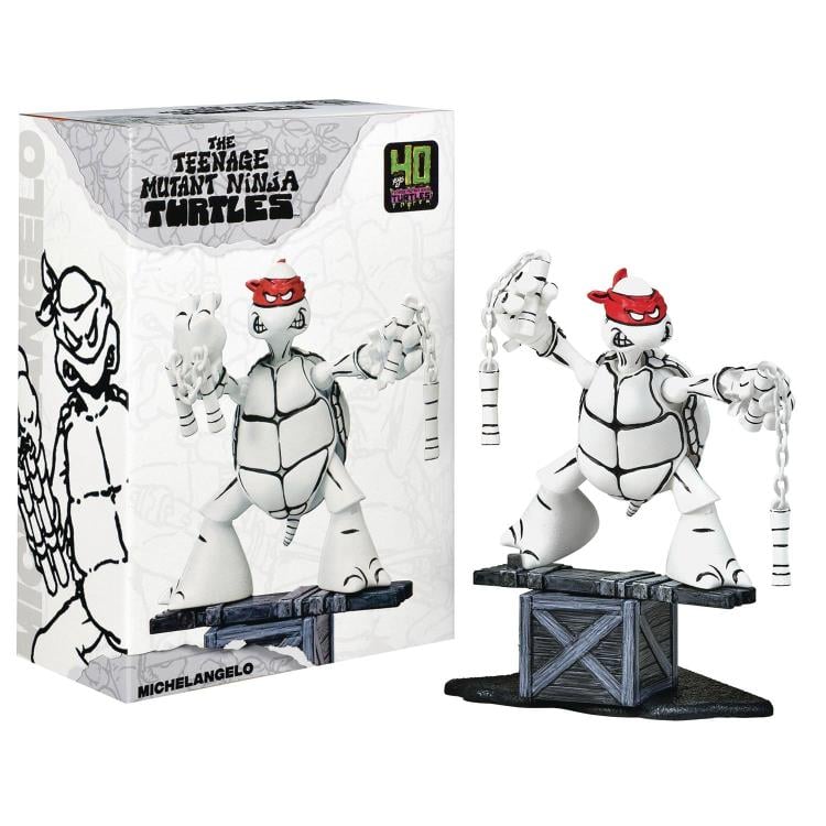 Teenage Mutant Ninja Turtles 40th Anniversary PX Previews Black & White Original Sketch Michelangelo Exclusive Figure Gallery Image 9