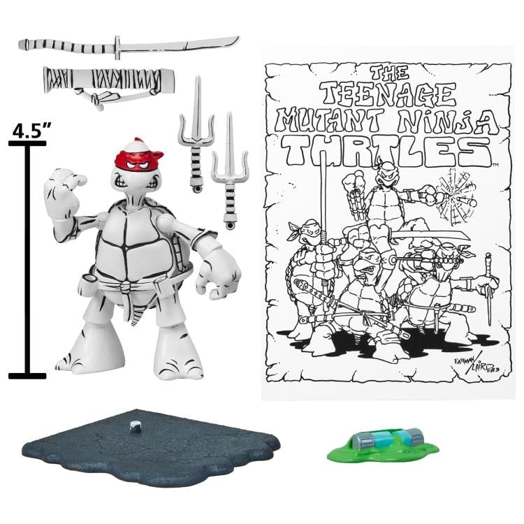 Teenage Mutant Ninja Turtles 40th Anniversary PX Previews Black & White Original Sketch Raphael Exclusive Figure Gallery Image 4