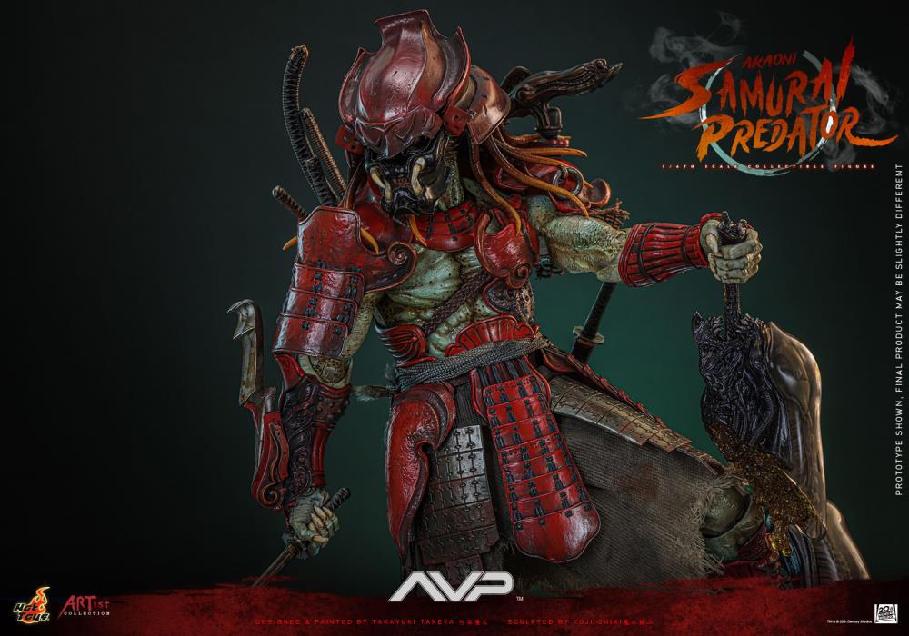 Alien vs. Predator AC06 Akaoni Samurai Predator 1/6th Scale Collectible Figure Gallery Image 4