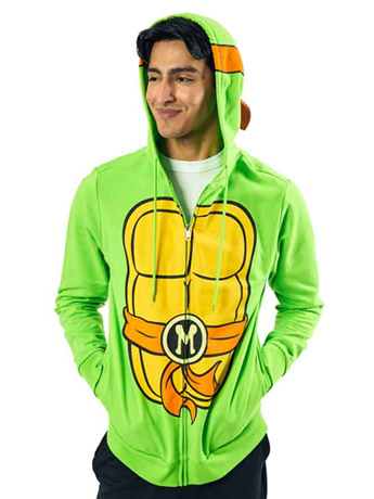 Teenage Mutant Ninja Turtles Michelangelo Cosplay Zip-Up Hoodie Gallery Image 2