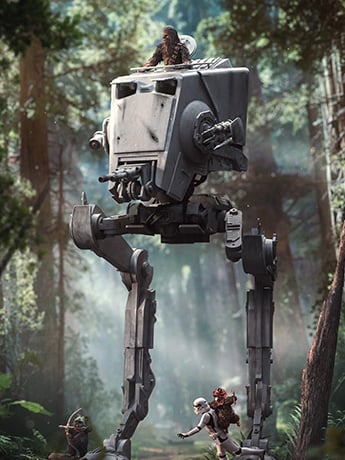 Star Wars: Return of the Jedi AT-ST and Chewbacca 1/20 Demi Art