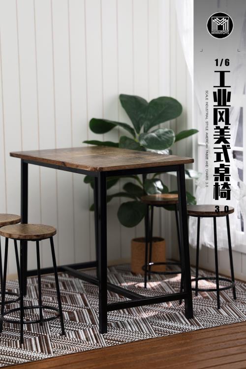 Industrial Style American Table and Chairs 3.0 1/6 Scale Accessory Gallery Image 11