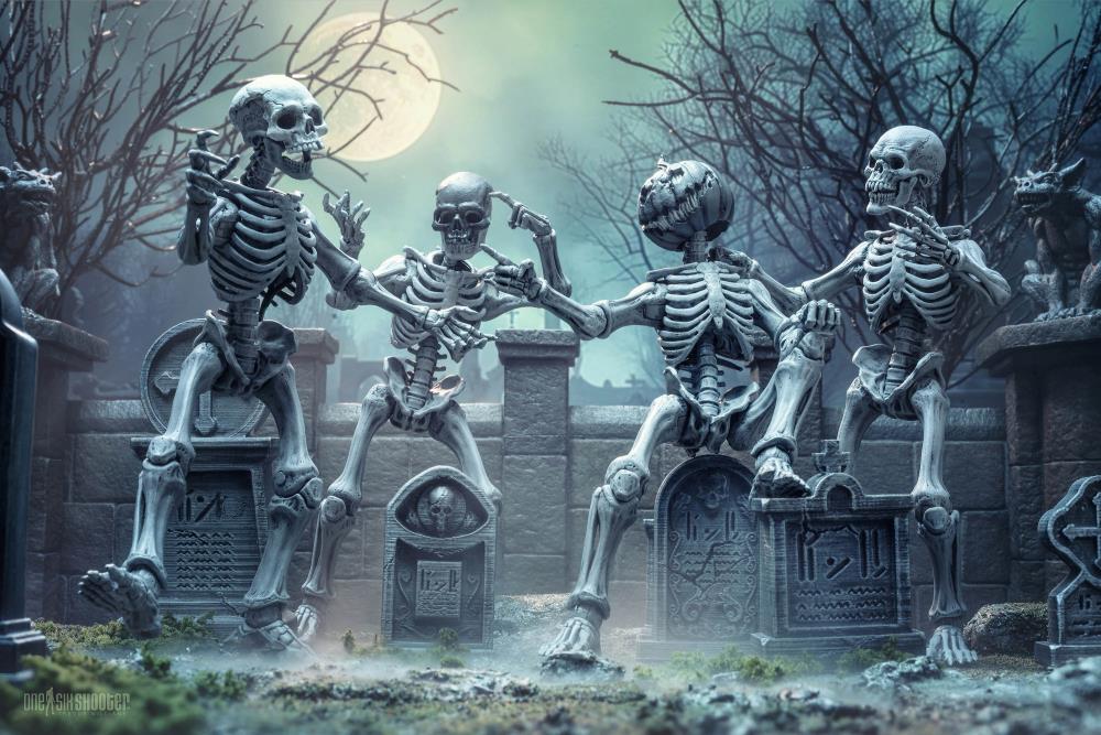 Graveyard Skeletons Action Figure Four-Pack Gallery Image 4