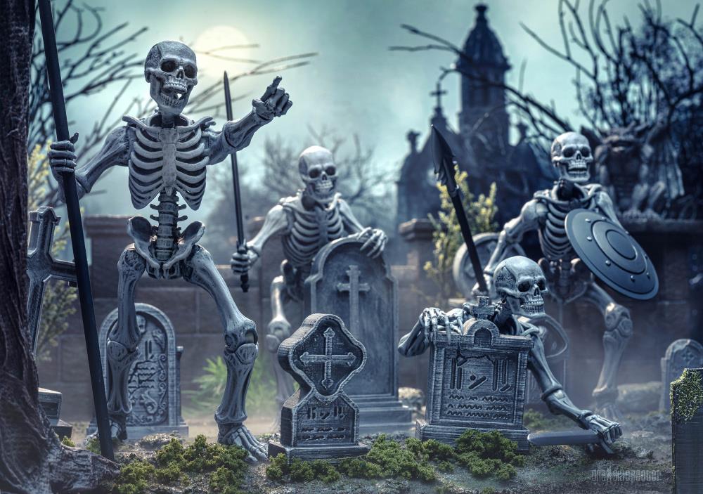 Graveyard Skeletons Action Figure Four-Pack Gallery Image 3