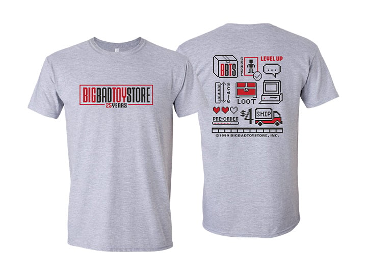 BigBadToyStore 25th Anniversary (Front and Back) T-Shirt Gallery Image 1