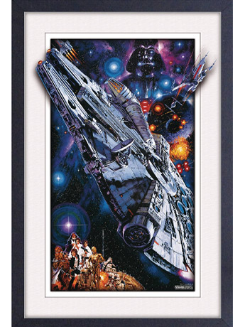 Star Wars Millennium Falcon Faux Matte Framed Art Print Gallery Image 2
